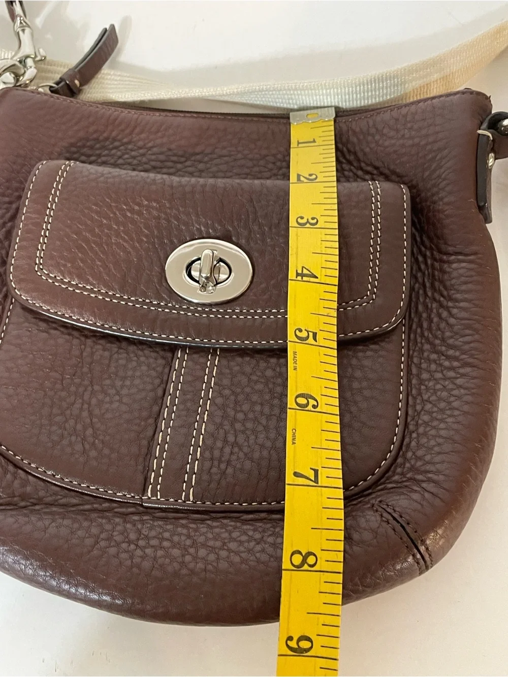 Coach Hamilton Pebbled Leather Crossbody in Brown